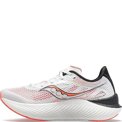 Saucony Women's Endorphin Pro 3 Running Shoe, White/Blck/Vizi, 9