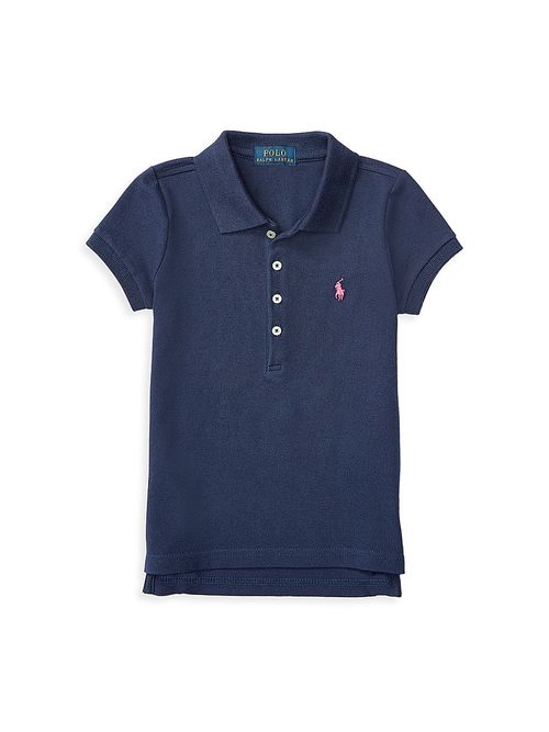 Little Girl's & Girl's Stretch Cotton Polo Shirt - Navy