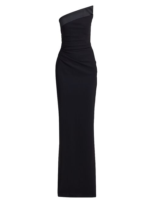 Women's Tawia Asymmetric Strapless Gown - Black