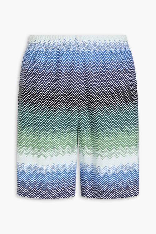 Crochet-knit cotton shorts - Blue - IT 46