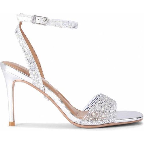 Carvela 'positano Vinyl Sandal' Heels In Silver