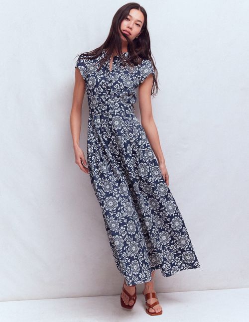 Women's Arabella Cotton Maxi Dress in Blue | Size 2