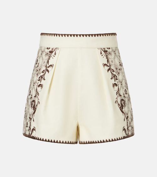 Alémais Printed linen and cotton shorts
