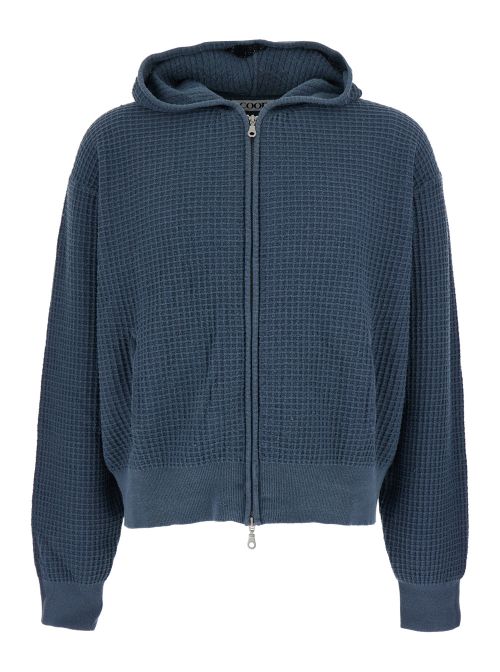 Honeycomb Knit Sweatshirt — Blue