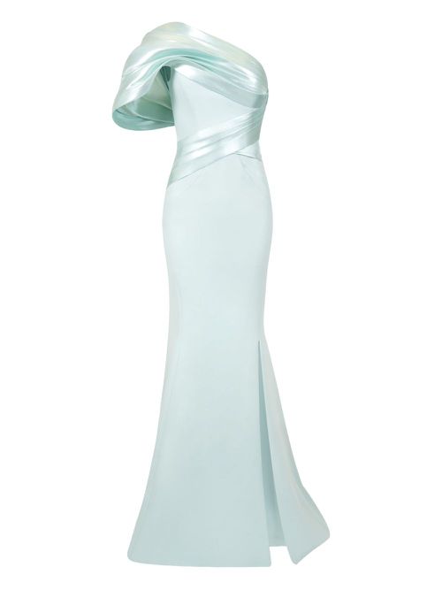 One-shoulder mermaid gown - Green