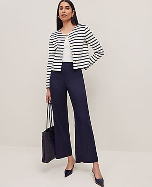 Ann Taylor The Flare Ankle Pant in Linen Blend