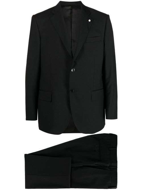 Single-breasted virgin-wool suit - Black