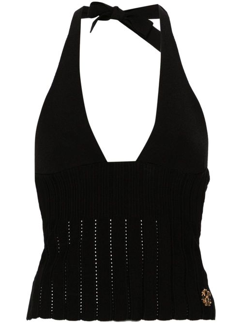V-neck crop top - Black