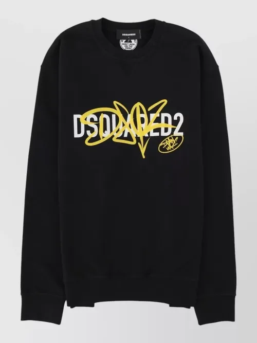 Dsquared2 - crew neck graphic print long sleeve top