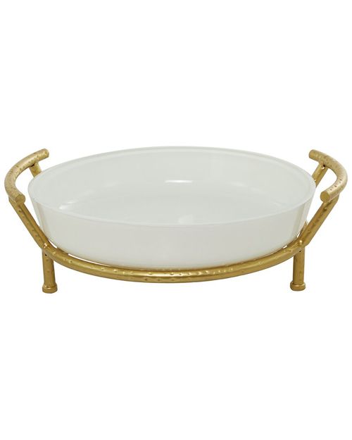 CosmoLiving by Cosmopolitan Kitchen White Glass Serving Bowl