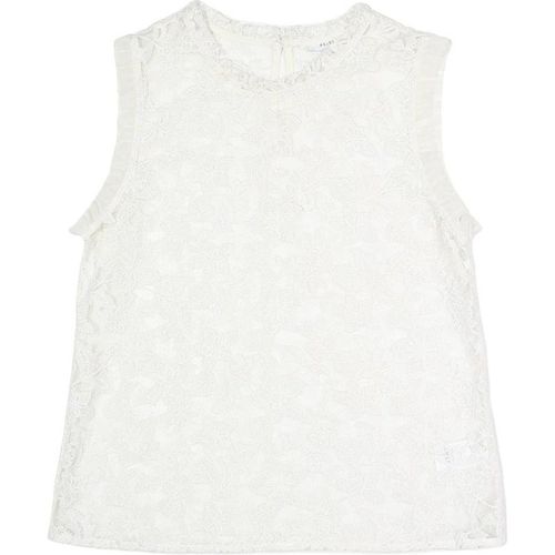REISS Womens White Lace Sleeveless Round Neck Top Elegant Summer