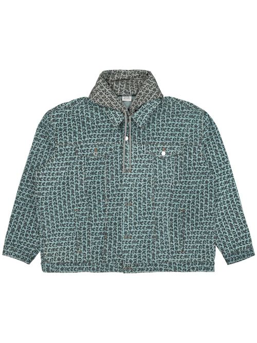 Monogram-print jacket - Blue