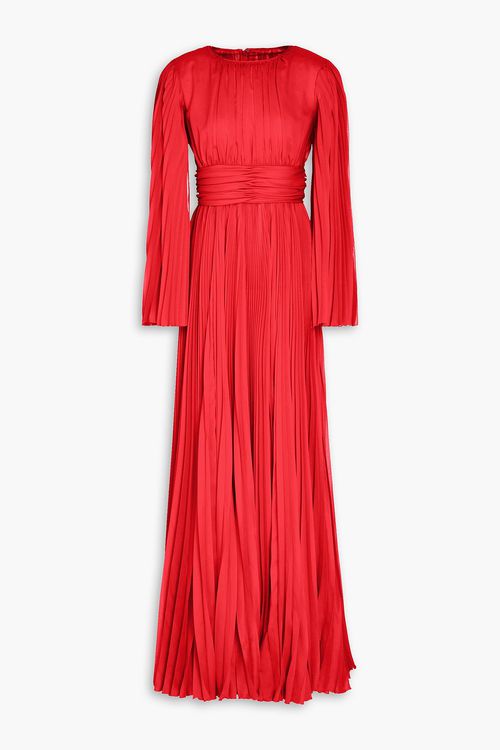 Pleated chiffon gown - Red - IT 38