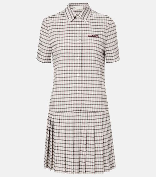 Plaid pleated minidress