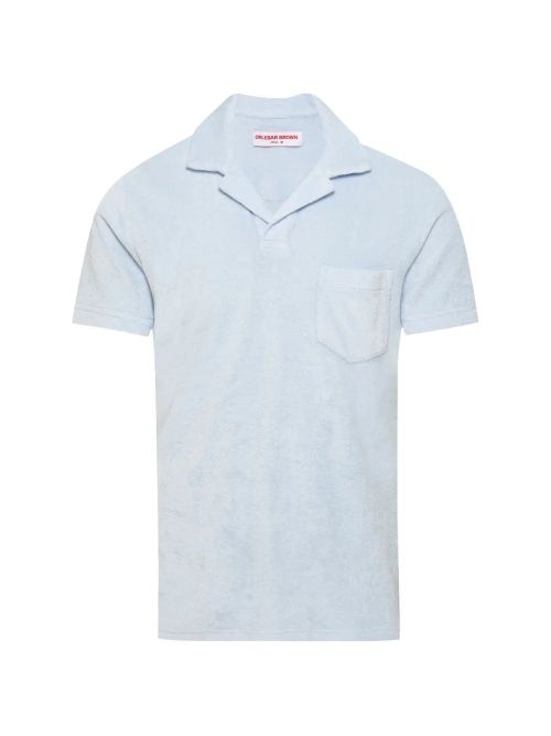 Terry Pocket Polo Shirt — light blue