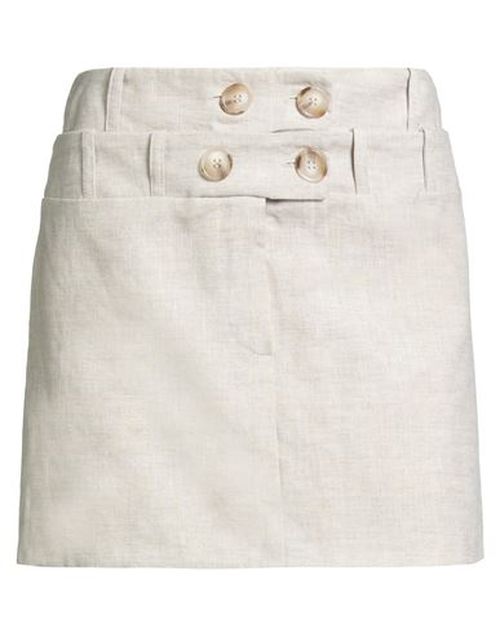 Woman Mini skirt Beige Size 2 Linen