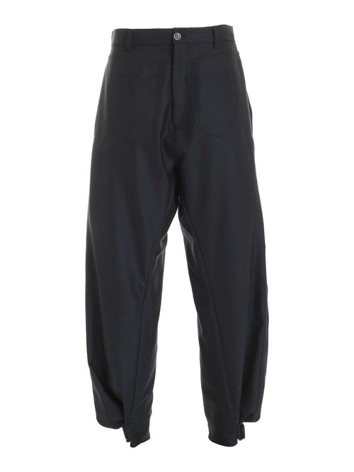 Back Slit pants in dark green