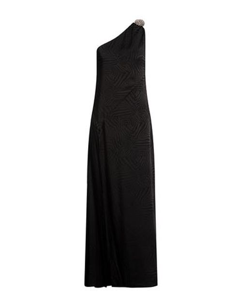 Woman Maxi dress Black Size 10 Acetate, Silk