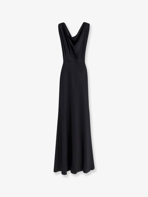 Satin Evening Dress — Black