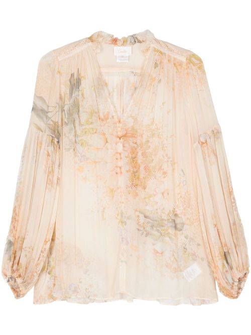 Floral-print blouse - Neutrals
