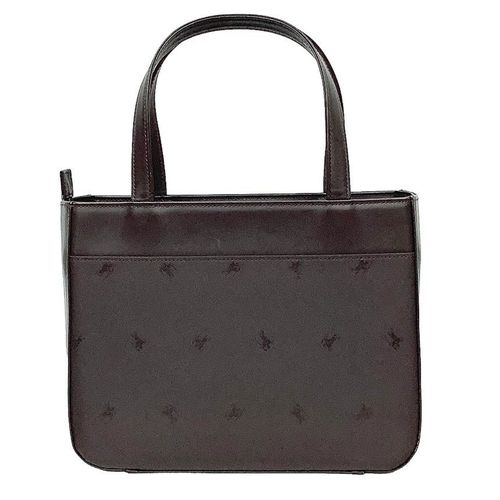 Burberry Brown Nylon Leather Handbag Tote Bag Pre-Owned