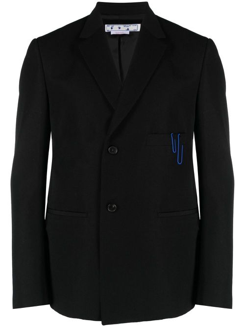Single-breasted tailored blazer - Black