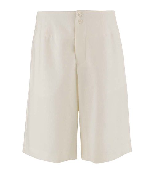 Beige Solid Shorts