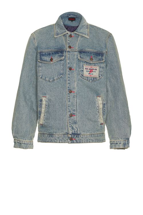 Pleasures Park Insulated Denim Jacket in Blue