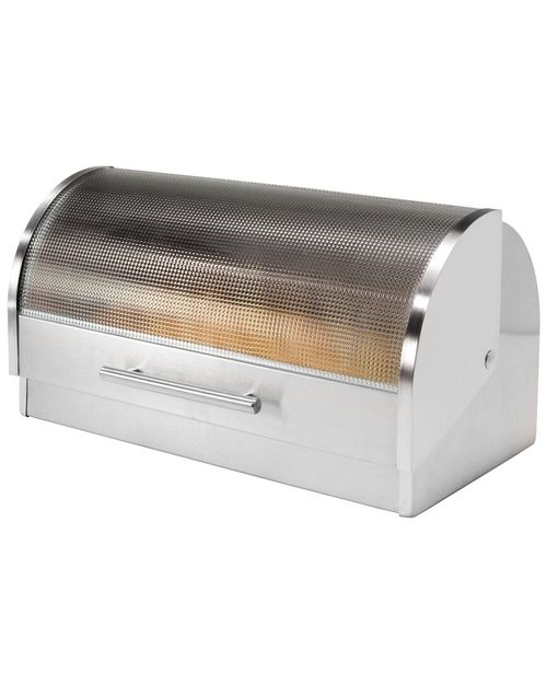 Stainless Steel Bread Box With Glass Lid