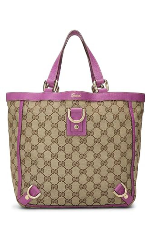 Gucci, Pre-Loved Purple Original GG Canvas D-Ring Abbey Tote, Purple