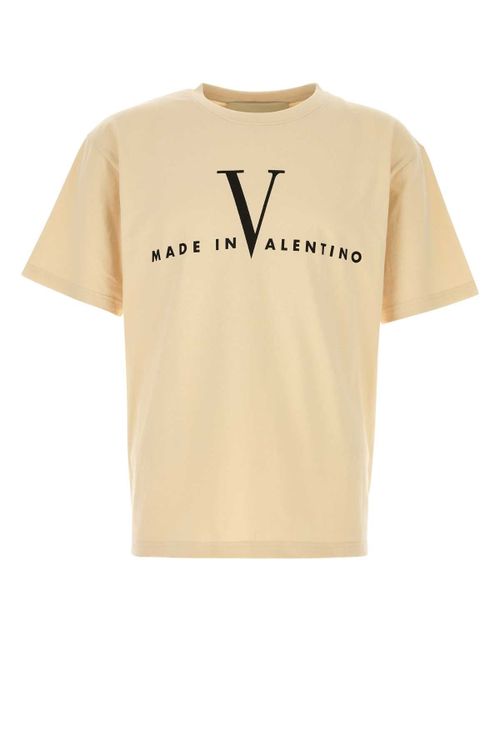Logo-Print Cotton T-Shirt — Beige