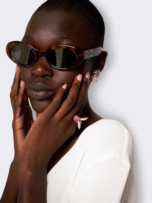 Pink Sapphire Bunny Ring 18k Rose Gold And White Gold