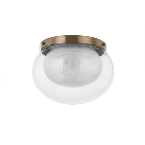Patina Brass Three Light Flush Mount from the Magma Collection