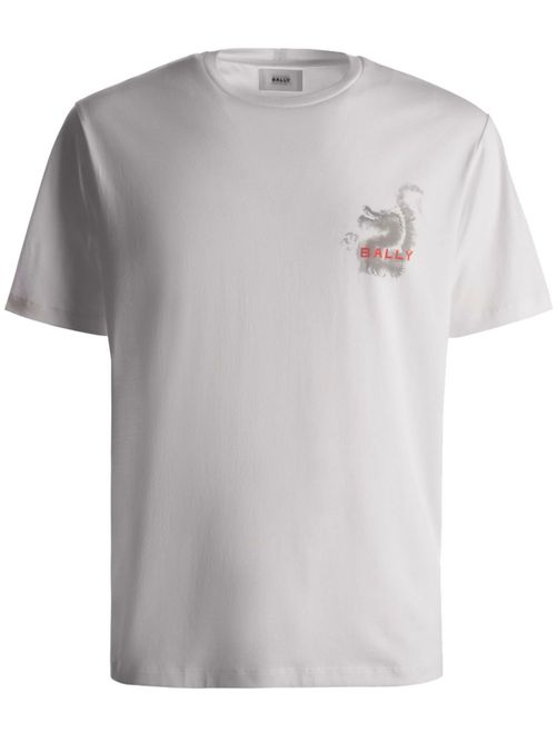 Dragon-print organic cotton T-shirt - White