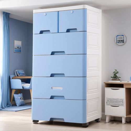 TEMU 5- Tier Storage Cabinet With 6 Plastic Drawers, 59- Sided Wide, , Tall Storage Unit For Clothes, Ideal For Game Room Or Bedroom, Durable Plastic