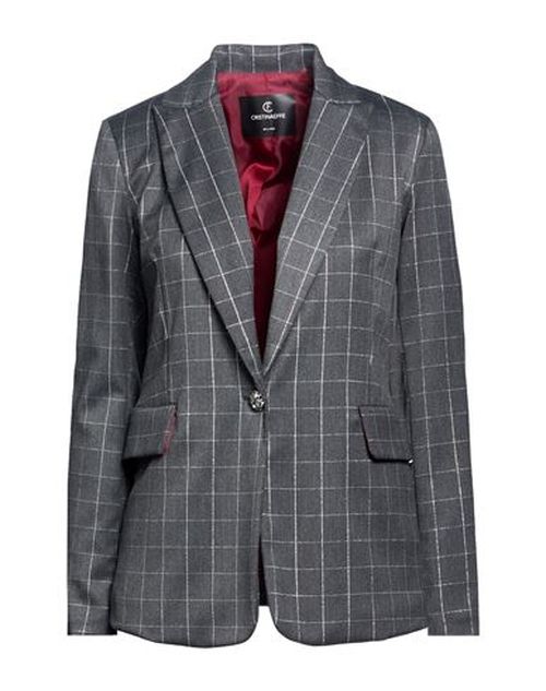 Woman Blazer Grey Size 4 Polyester, Viscose, Elastane, Metallic fiber