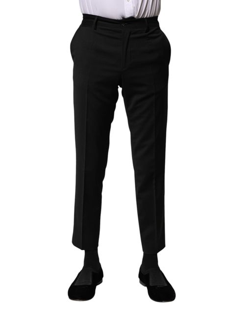 Virgin Wool Formal Trousers — Black