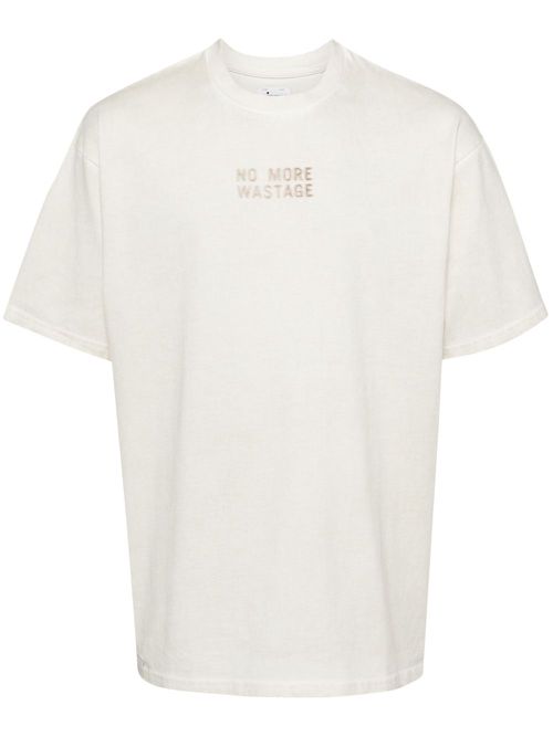 Slogan print T-shirt - Neutrals
