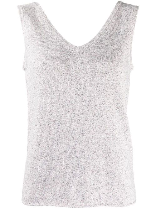 Cut-out detail sleeveless top - Purple