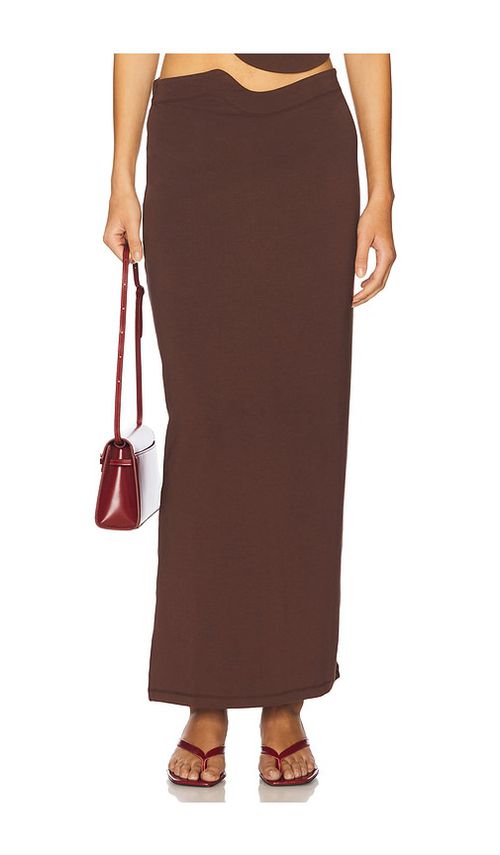 LNA Naomi Skirt in Brown. L. Also in