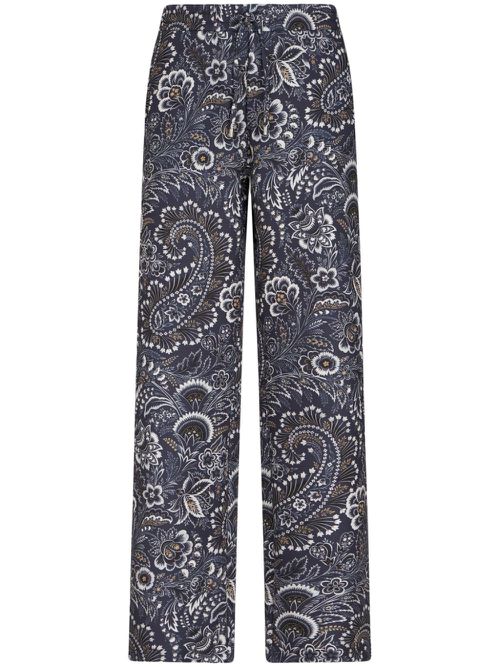 Paisley-print straight-leg trousers - Blue