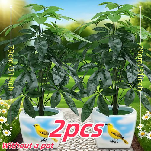 TEMU 2pcs Large Artificial Palm - Realistic Green Plant For Indoor/outdoor Decor, Weddings, Parties, Balcony, Patio, Photography, Autumn, Christma