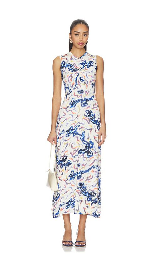 Ulla Johnson Lina Jersey Dress in White,Blue. - L also in M, S