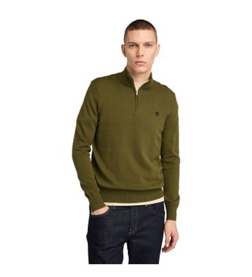 Timberland for man. TB0A2BMX3021 Williams River one-quarter zip green jumper (3XL), Casual, Organic Cotton, Sustainable