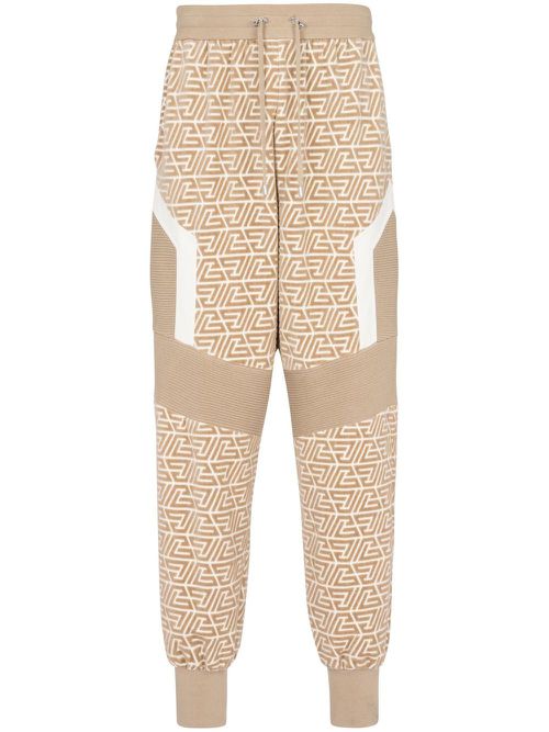 Monogram panelled joggers - Neutrals