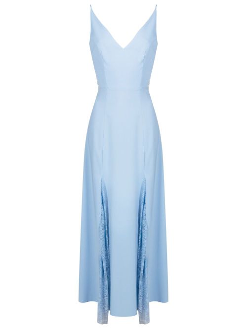Georgia lace-panel maxi dress - Blue
