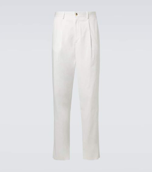 Cotton-blend straight pants