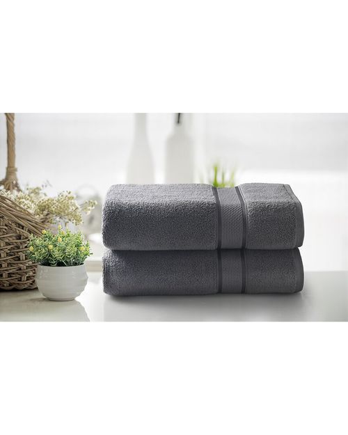 2pc Zero Twist Cotton Plush Bath Sheet Set