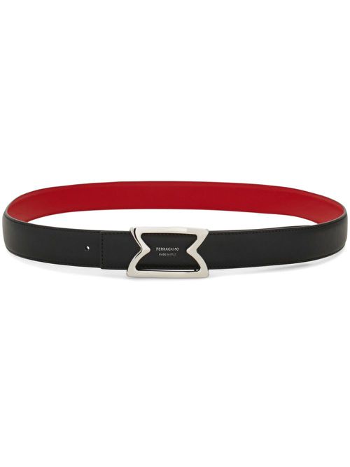 Reversible leather belt - Red