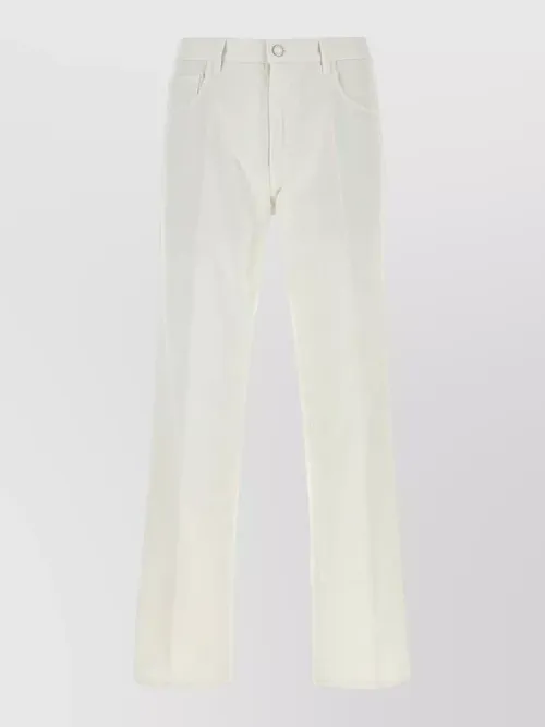 Prada - cotton tailored trousers belt loops pocket